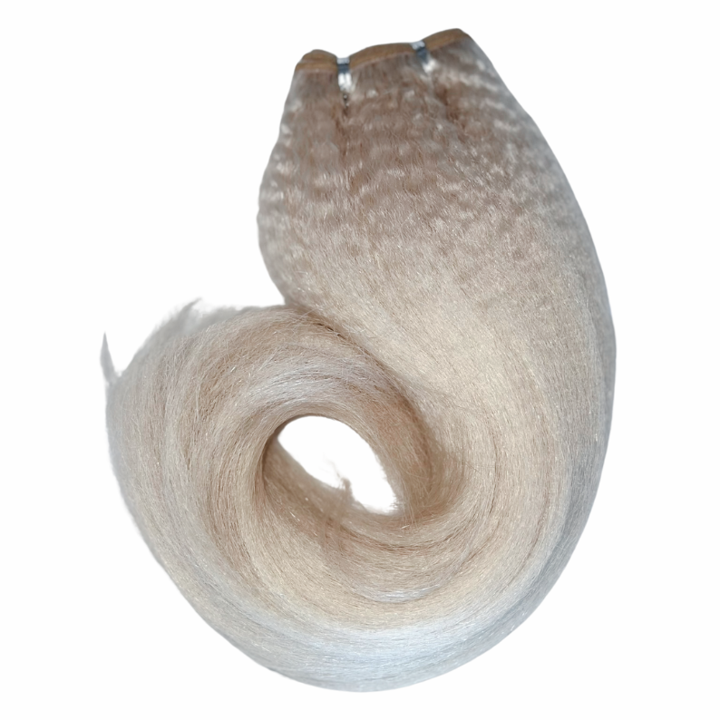 White Blonde Afro-Straight